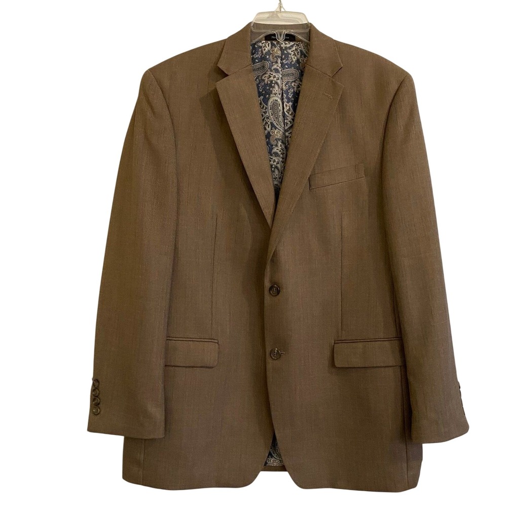 Men's Lauren Ralph Lauren Green Label Blazer Suit Jacket Brown Paisley Lining 46
